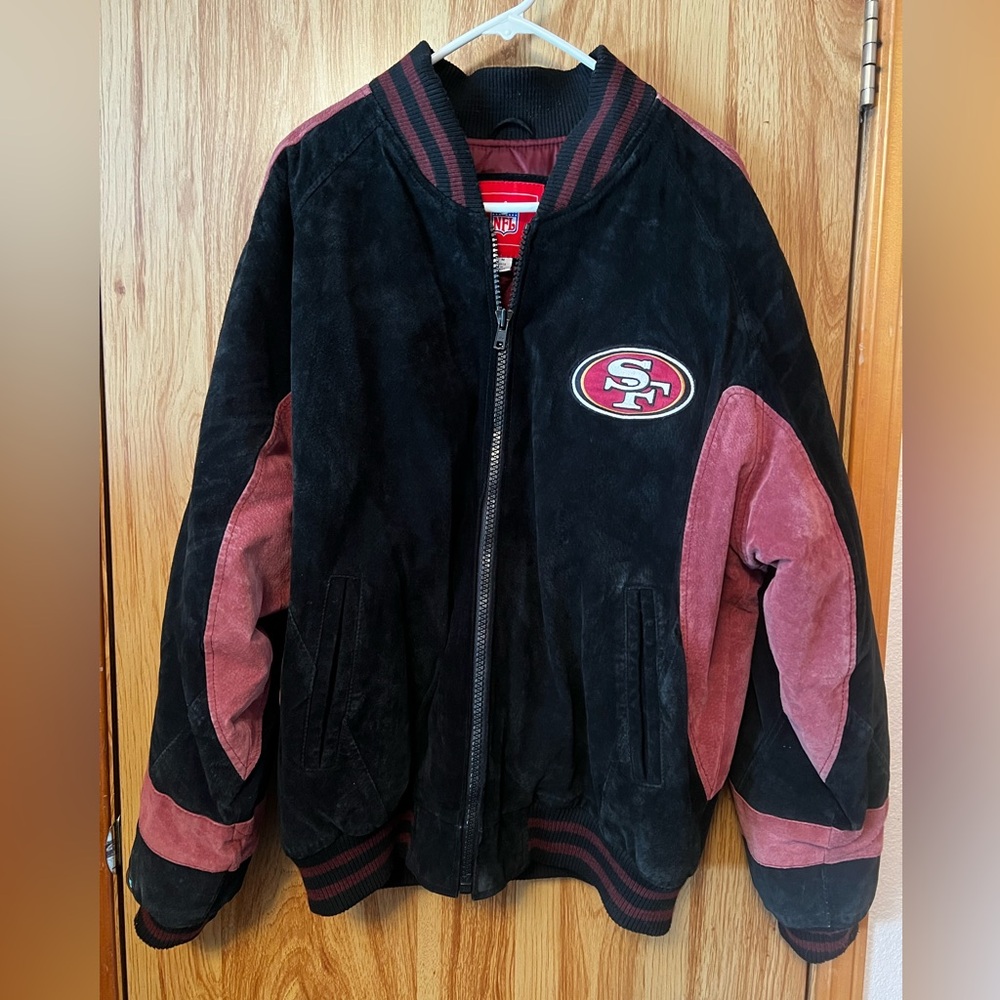 EUC San Francisco 49ers Leather Bomber Jacket